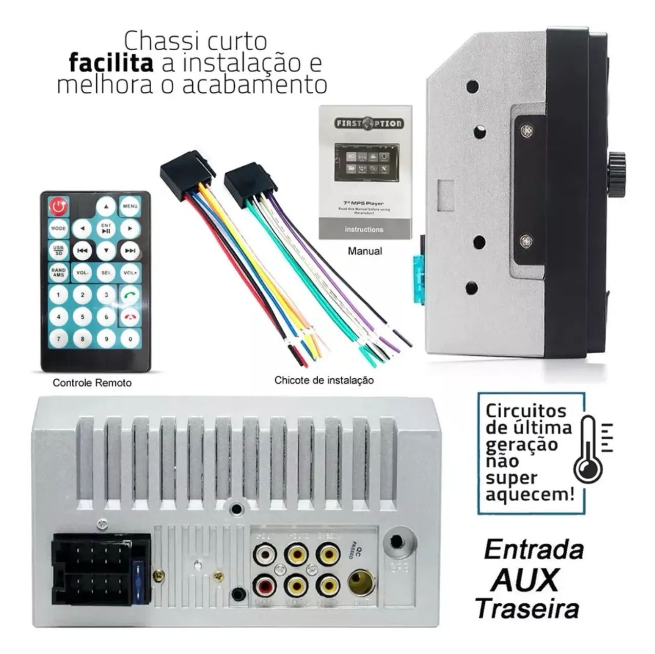 Central Multimídia First Option 7810h Com Espelhamento E Bluetooth