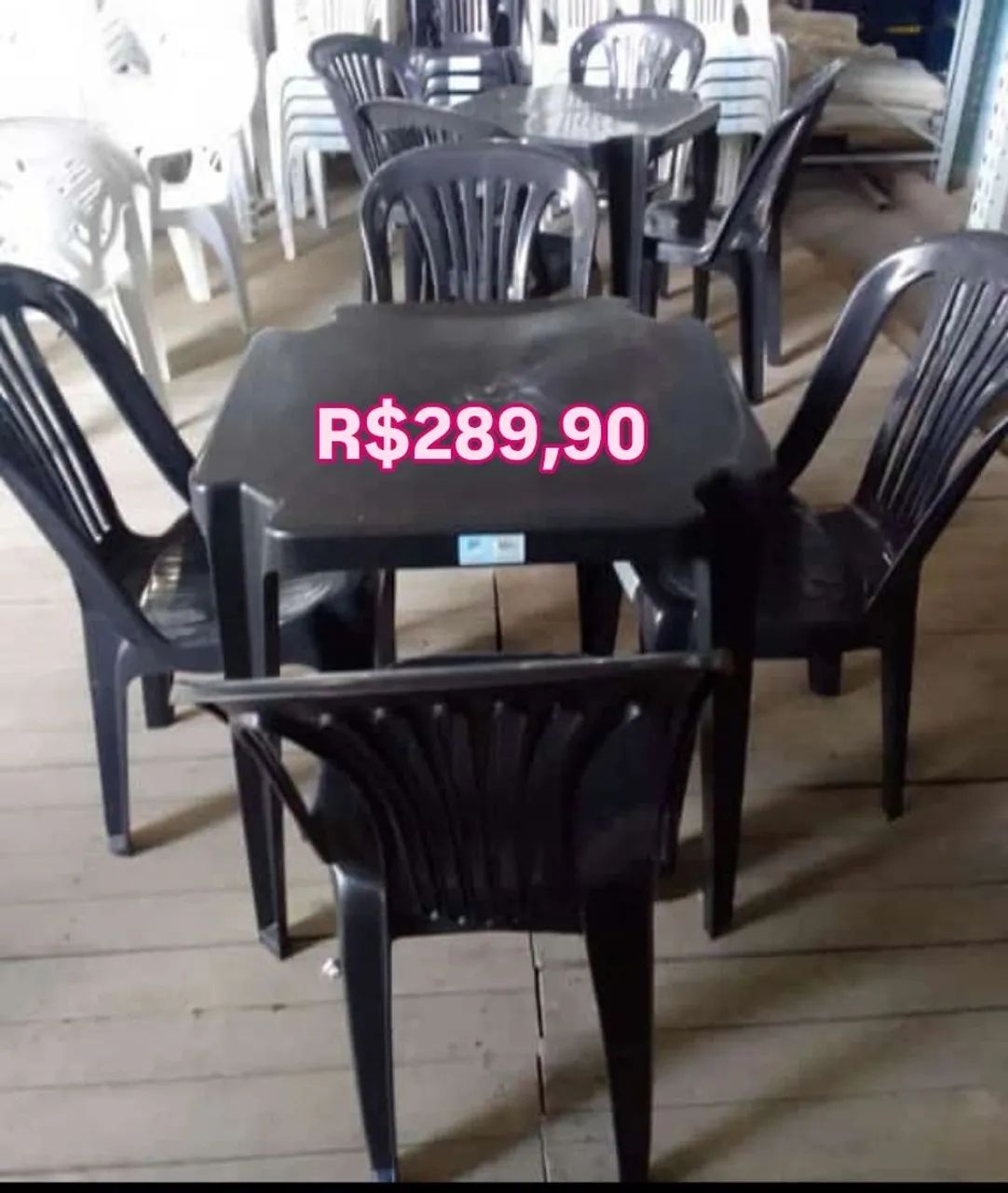 Conjuntos mesas e cadeiras bistrô preta - Oferta 