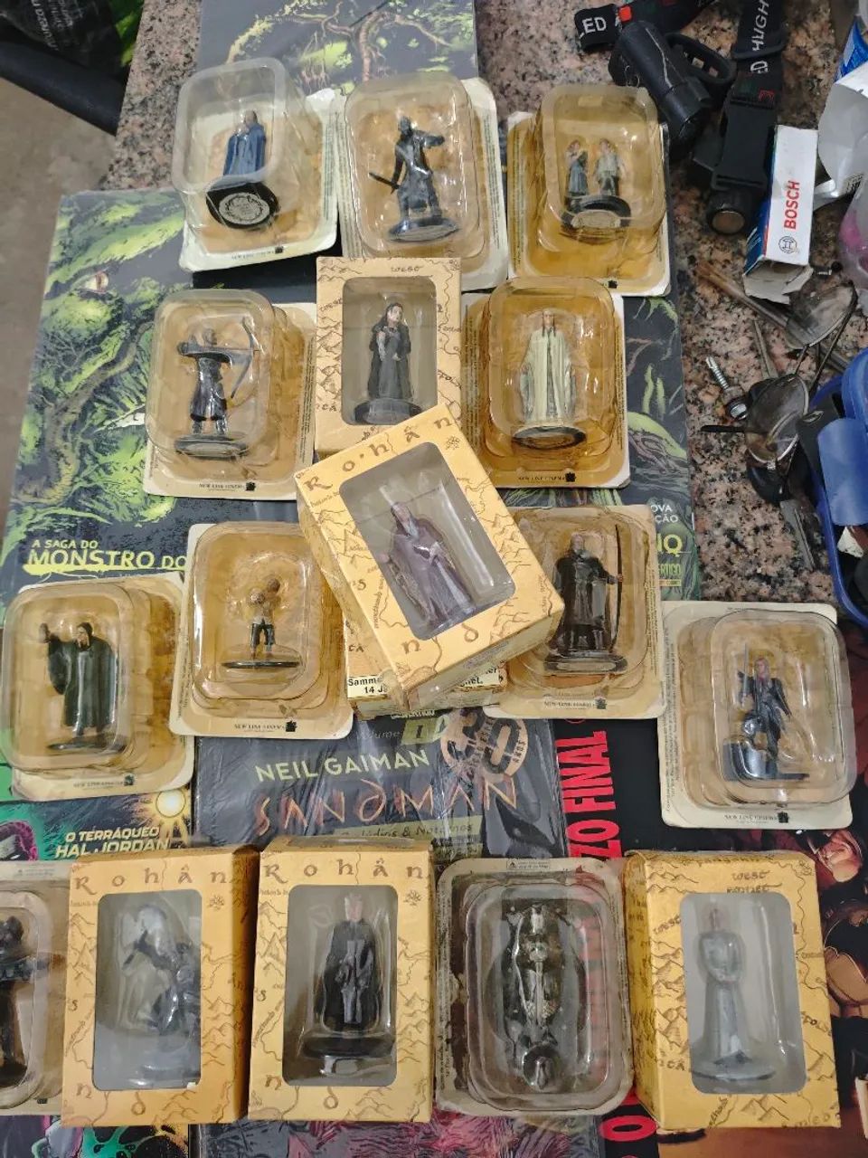 Bonecos de chumbo senhor dos anéis eaglemoss, 22 bonecos.
