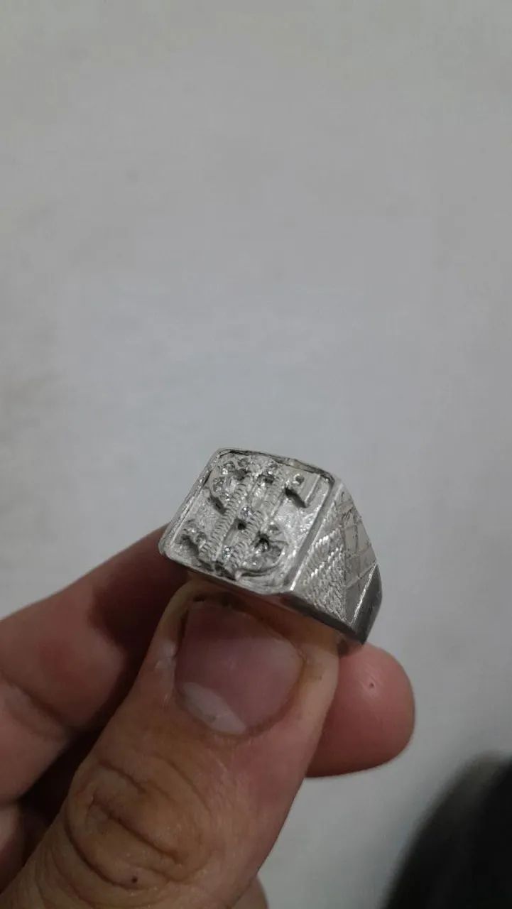 Anel dedeira Cifrão Prata 950 - Foto 2