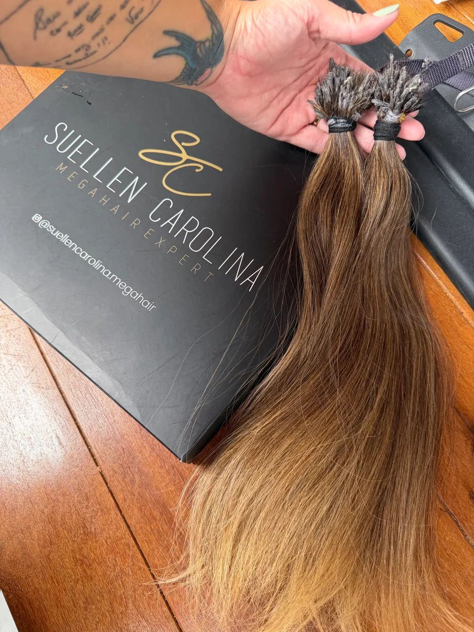Cabelo brasileiro do Sul, 100g, 40cm, loiro mesclado - Foto 4