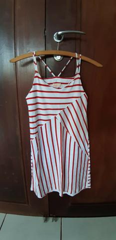 Vestido da Green tam 7-8 anos, em malha de algodão, listras ? R$ 40