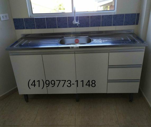 Pia 1.60 C/ Puxadores de Alumínio e Tampo. NOVA. ENTREGA GRATUITA P/ CURITIBA