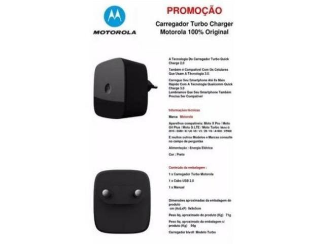 Carregador Motorola Turbo 3.0 - Foto 4