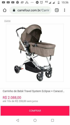 Carrinho de bebê com bebê conforto - Foto 5