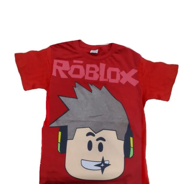 Camiseta de Algodão Roblox  Roupa Infantil para Menino Estampas