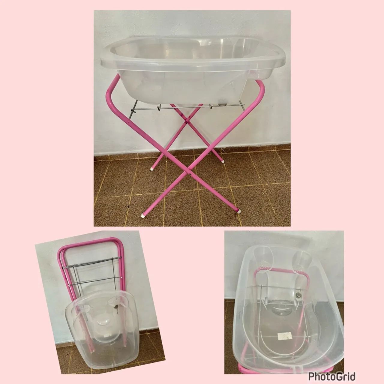 Banheira bebê com suporte 