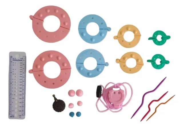 Kit De Acessórios P Tricô 16 Pcs Marcador Régua Pompom Maker