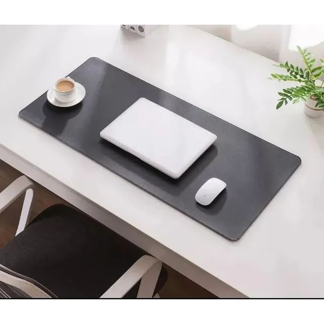 Mousepad mouse pad 70 x 30 cm em couro sintético marrom preto - Foto 4