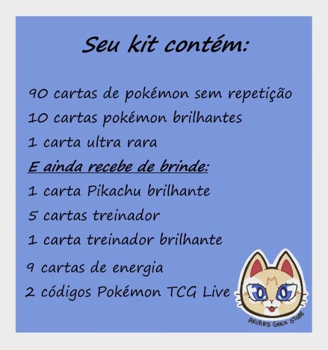 Kit Pokémon 100 Cartas, 10 Brilhantes, Ultrarara E Brindes - Foto 2