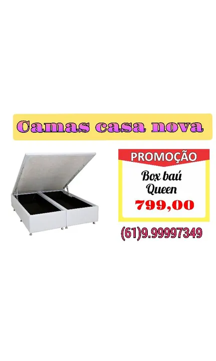 Cama Box Queen com Baú - Nova - Promoção!