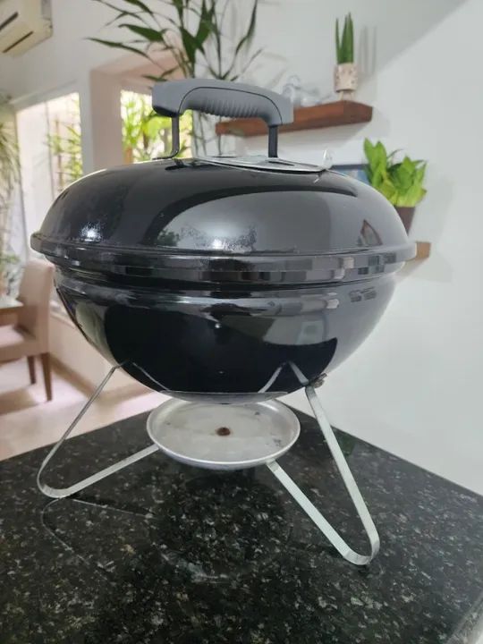 Churrasqueira a Carvão Smokey Joe Silver Weber Preta - Original  - Foto 5