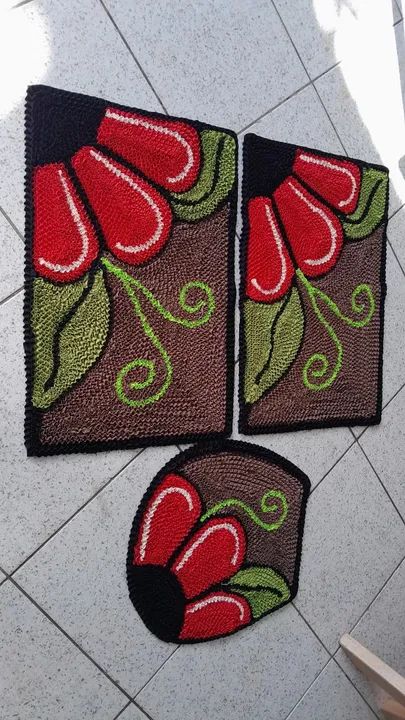 Conjunto de Tapetes Decorativos em fru-fru personalizados 