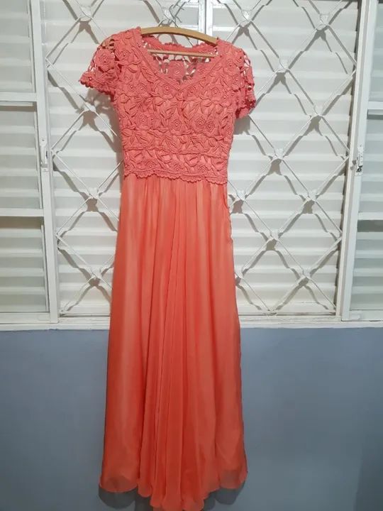 Vestido madrinha cor laranja / salmão P - Foto 5