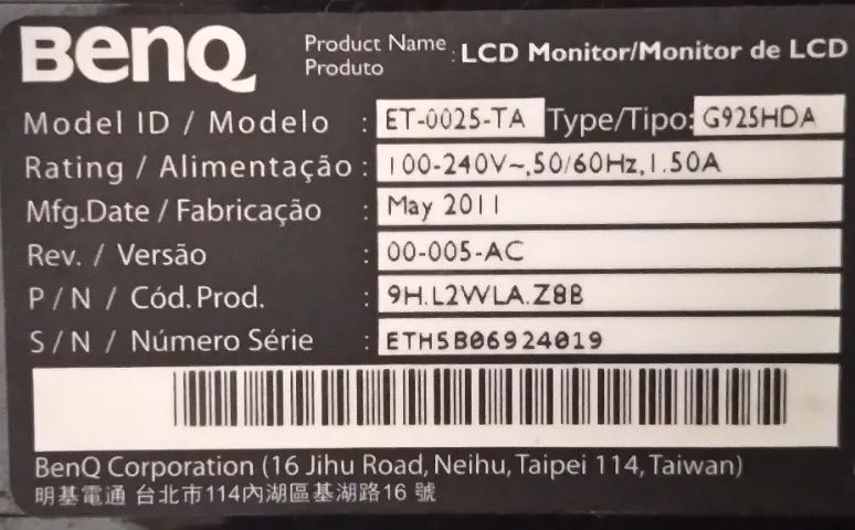 Monitor Benq 18,5' ET-0025-TA (Defeito) - Foto 3