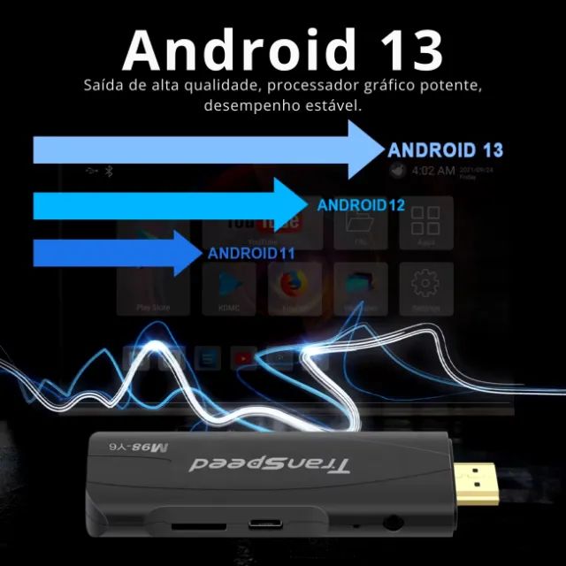 TV STICK Android 13 HDMI 4K 2GB RAM 16GB ROM Armazenamento CPU A53 Quadcore - Foto 4