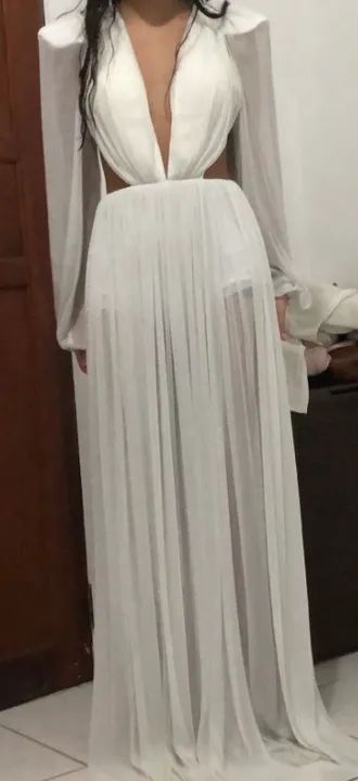 Vestido Branco Longo transparente - Foto 5