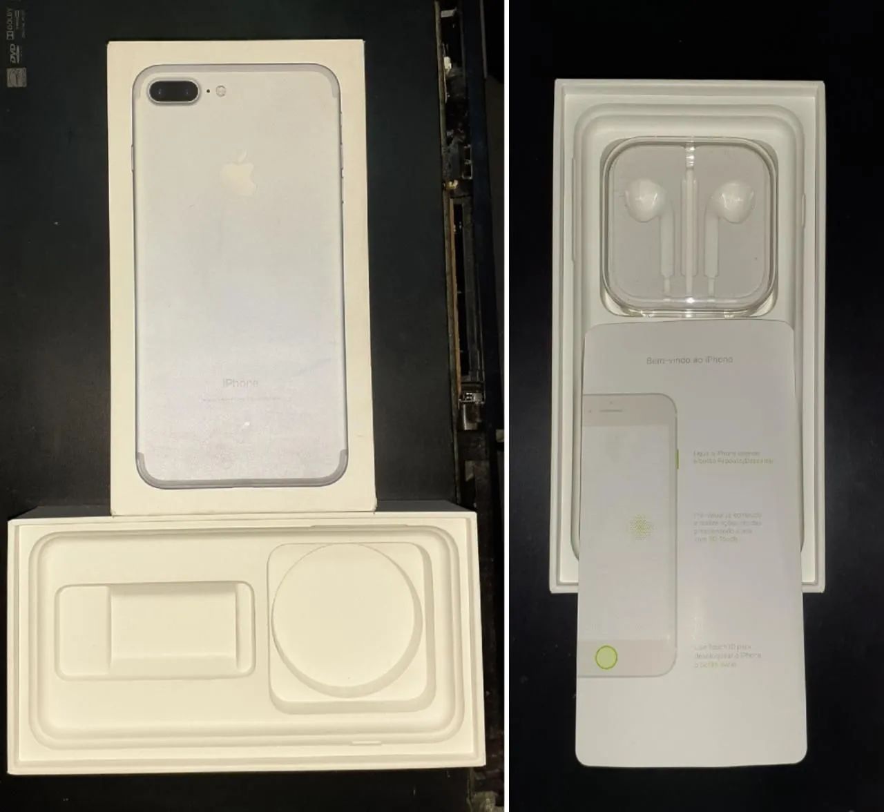 Caixa iPhone 7 PLUS SILVER 128gb A1784 + Fone Ouvido + Carregad novo + chav chip + adesivo - Foto 6
