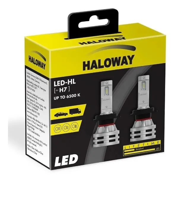 Kit Lâmpada Led Haloway H1 H7 H8 H11 50w 12/24v 6500k