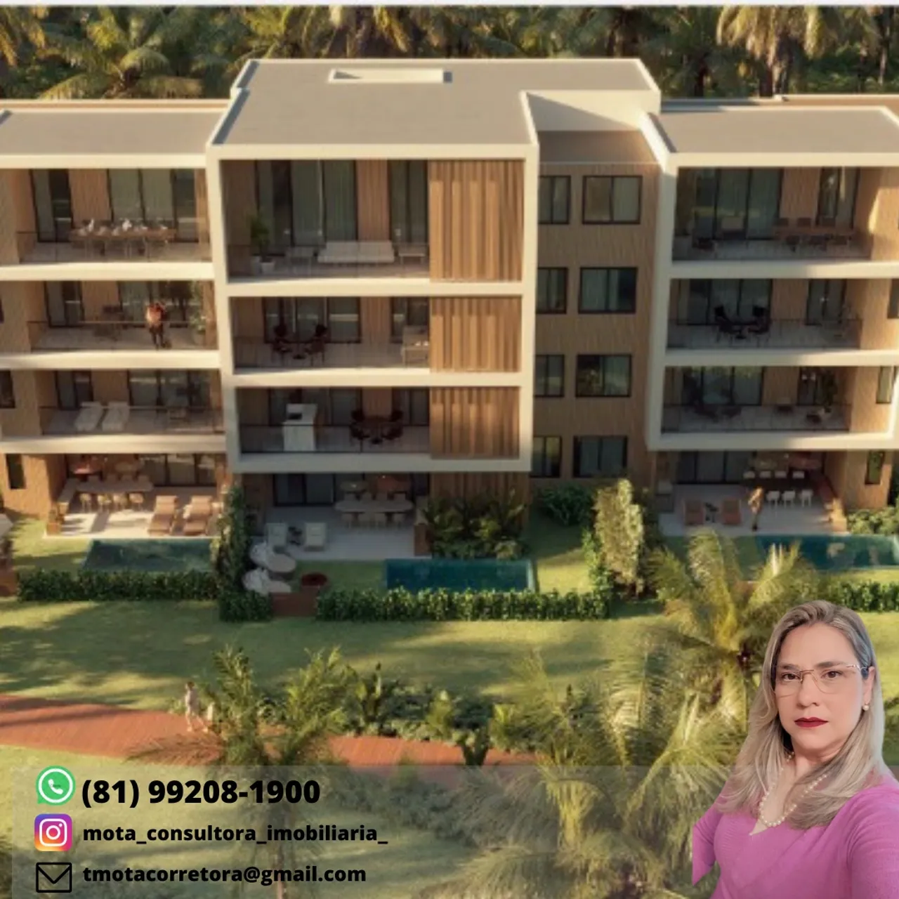 Lançamento Flats a venda a beira mar com 35m² na praia dos carneiros