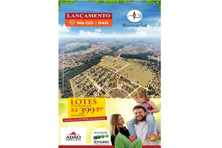 Loteamento Brisas do Sul em Aparecida de Goiânia. Parcelas a partir de 399,78***