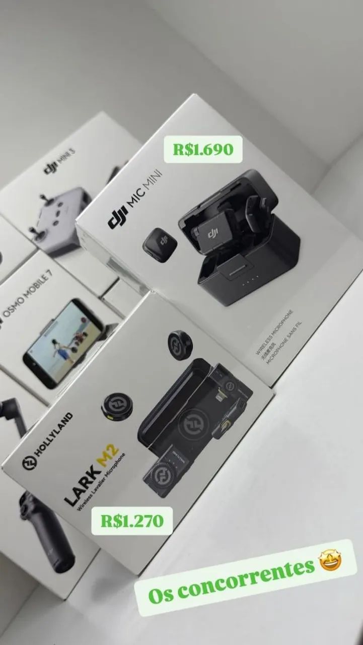 Microfone DJI Mic Mini e Hollyland Lark M2