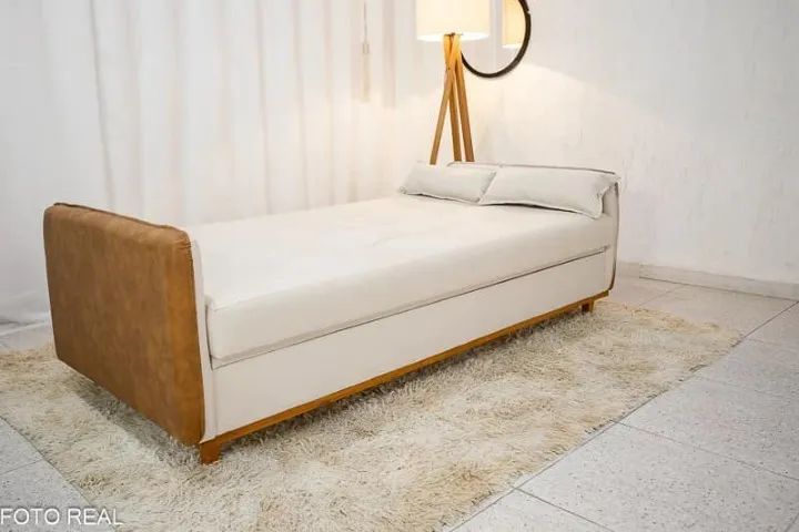 Sofá Cama Ipanema Baú Linho Larg. 2.05m- Produto Novo Entrega Rápida - Foto 2