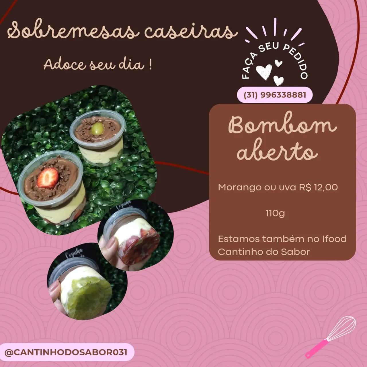 Bombom Aberto - Sobremesas Caseiras