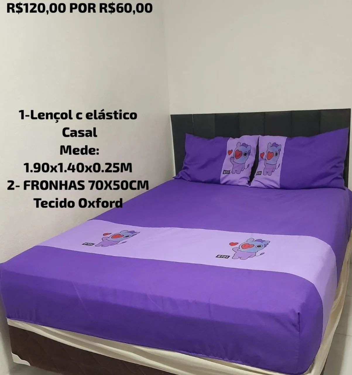 Jogo de Cama Casal 100% Oxford - Promocao! - Foto 3