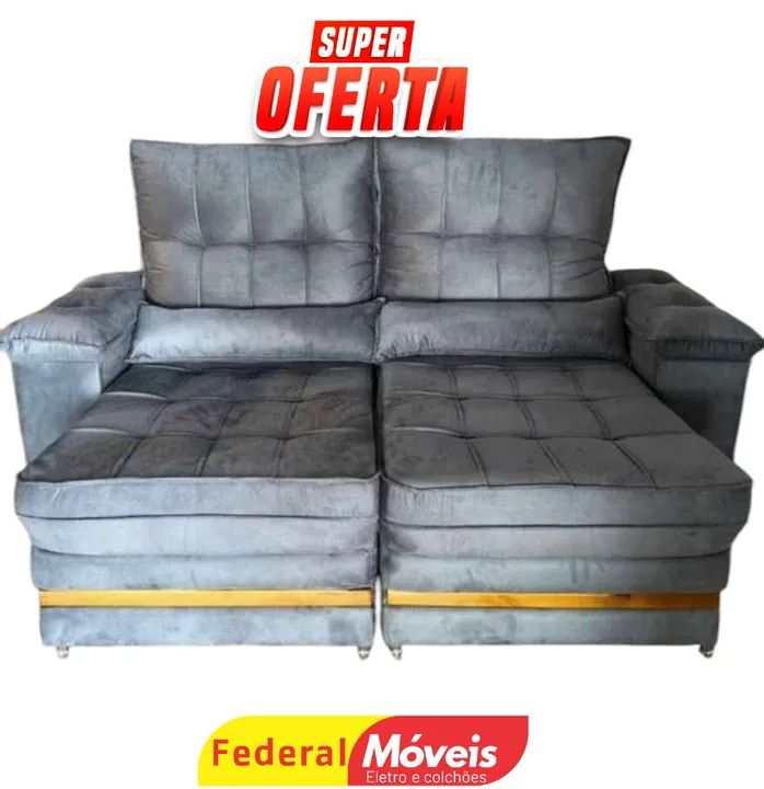 Sofá Retrátil e Reclinável Prime 2,00m Oferta - Temos Crediário 