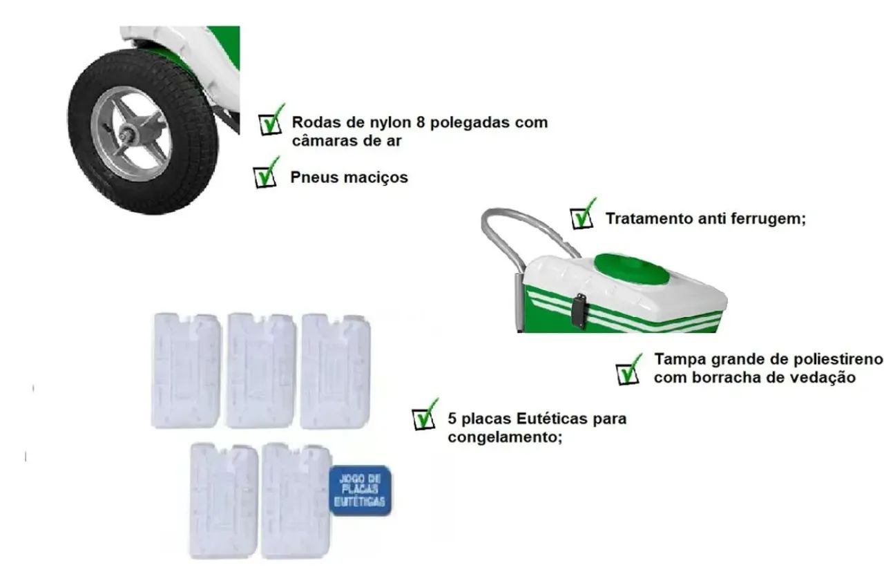 Carrinho de picolé T375 com capacidade pra 250 a 300 picolés,. - Foto 2