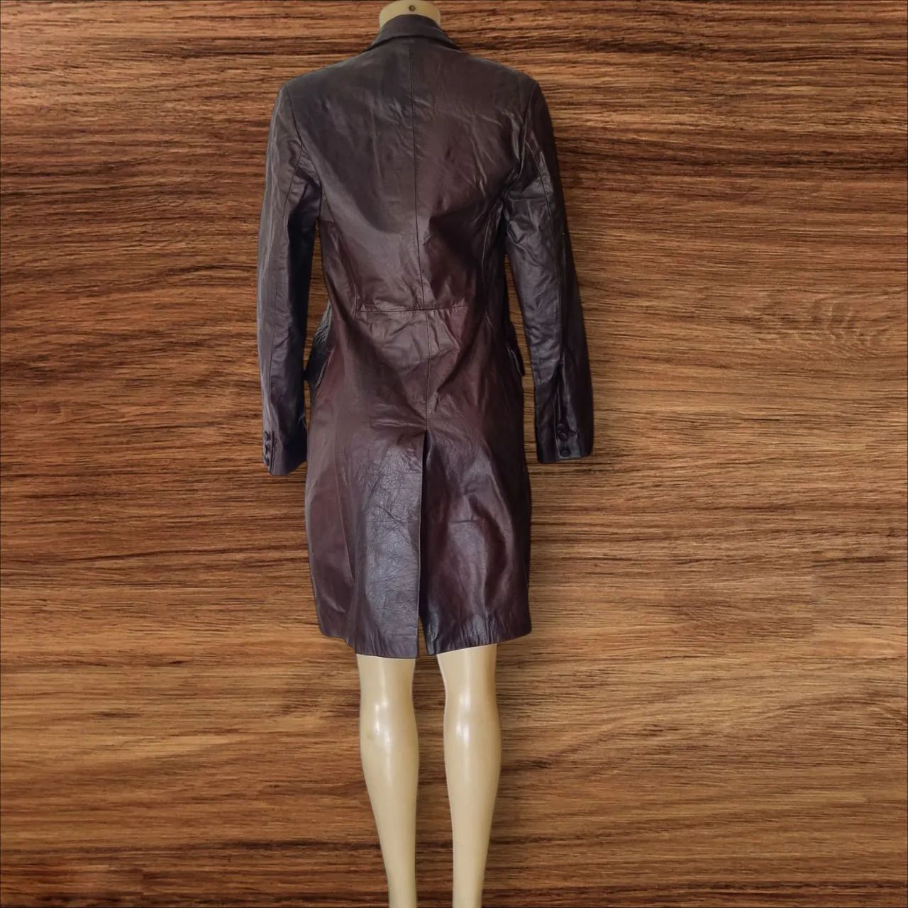 Casaco de couro feminino P - Foto 4
