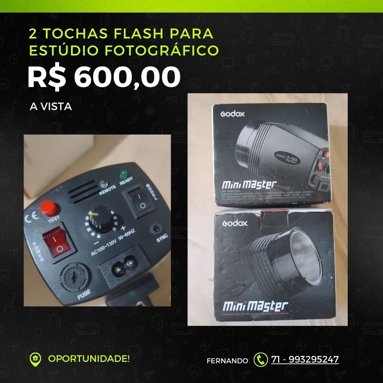 Tochas Flash Godox Mini Master para Estúdio Fotográfico