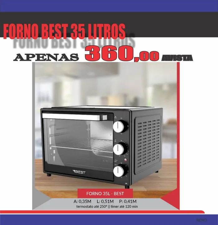 Forno Elétrico Best 35 Litros - Apenas R$ 360,00