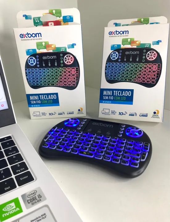 Mini teclado sem fio com led  - Foto 4