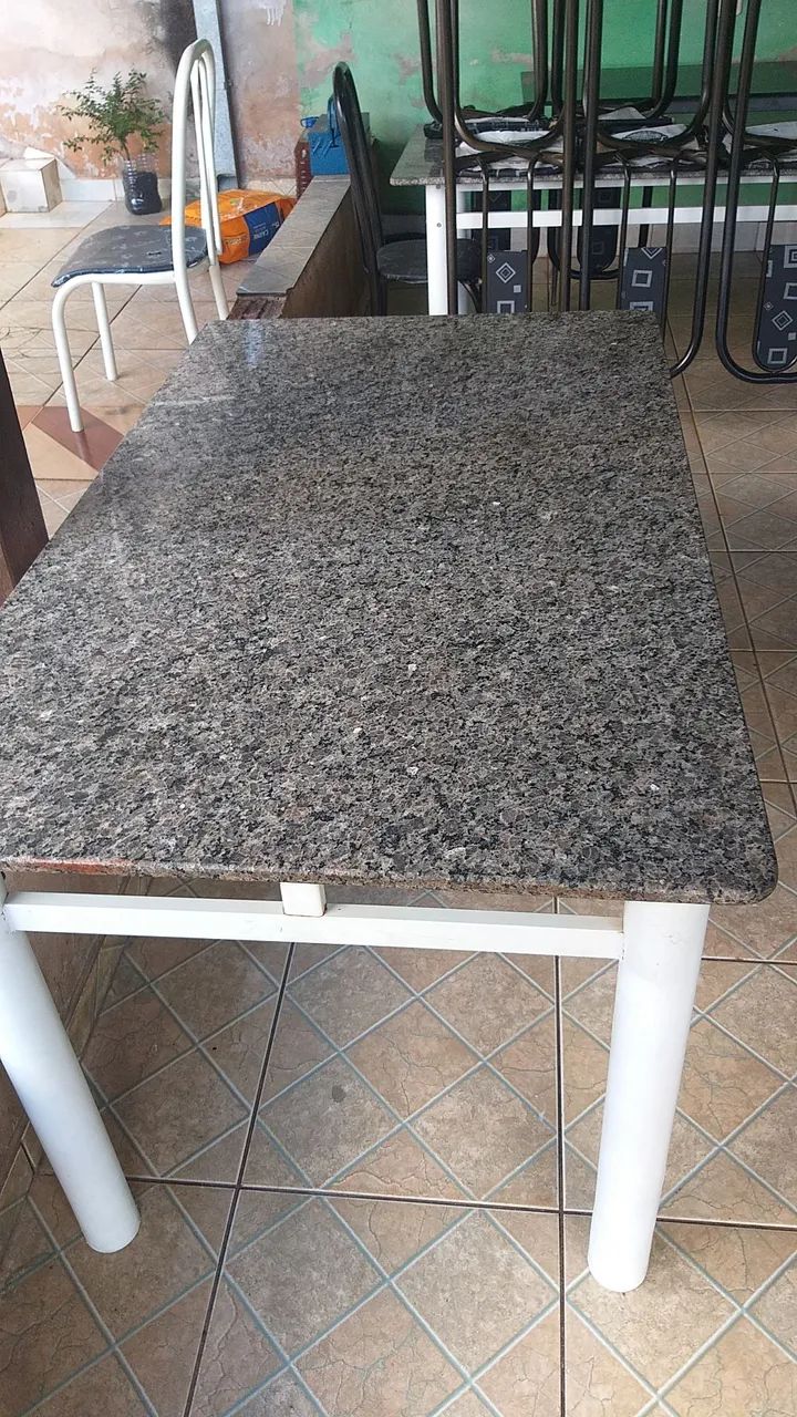 Mesa de marmore com base branca - Foto 2