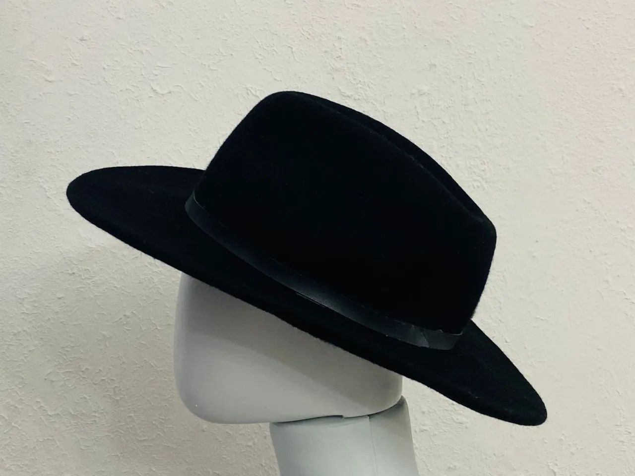 chapéu preto fedora forever 21 feltro bom estado - Foto 3