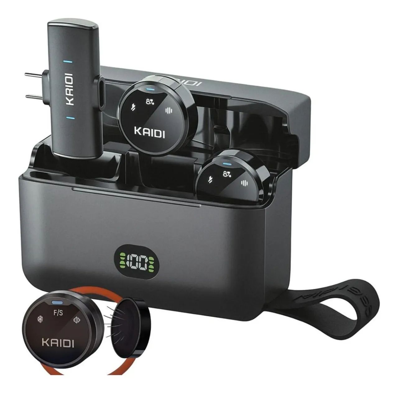 Microfone Duplo Lapela Kaidi P4-c Cor Preto Profissional Com imã - Foto 3
