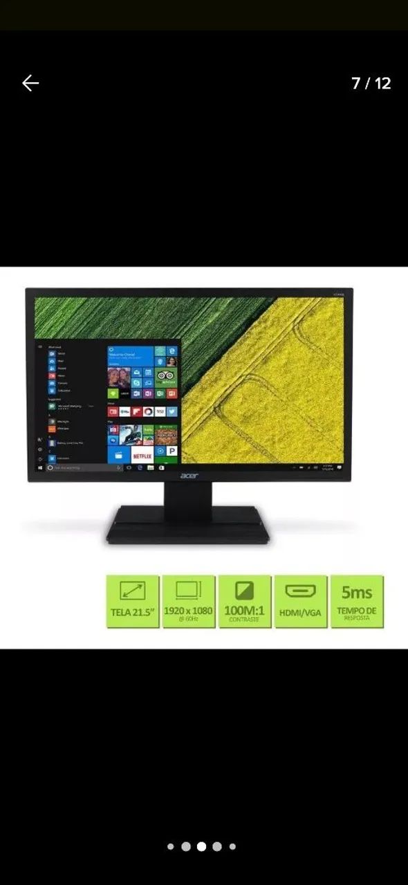 Monitor Acer 21.5 V226hql Full Hd - Foto 3