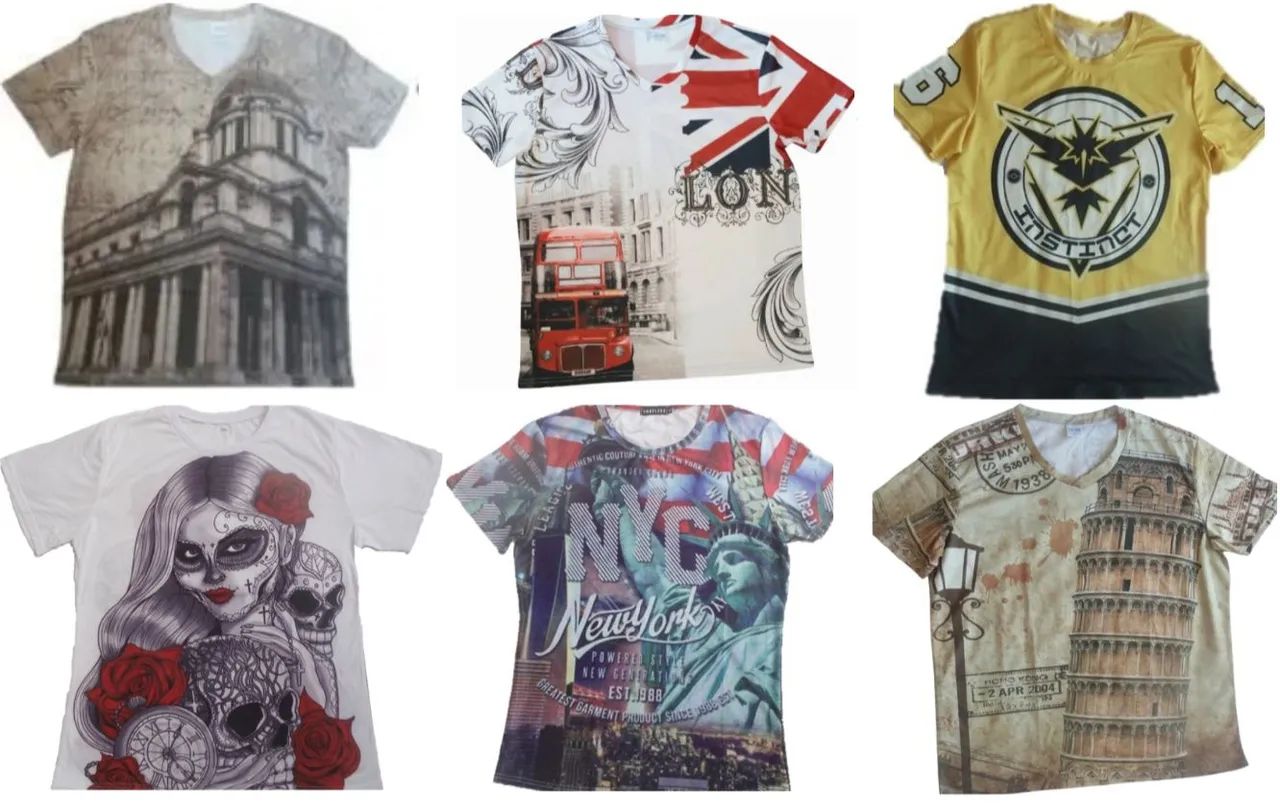 Camisas Estampadas, Impressão 3D Mangas Curtas - Foto 3