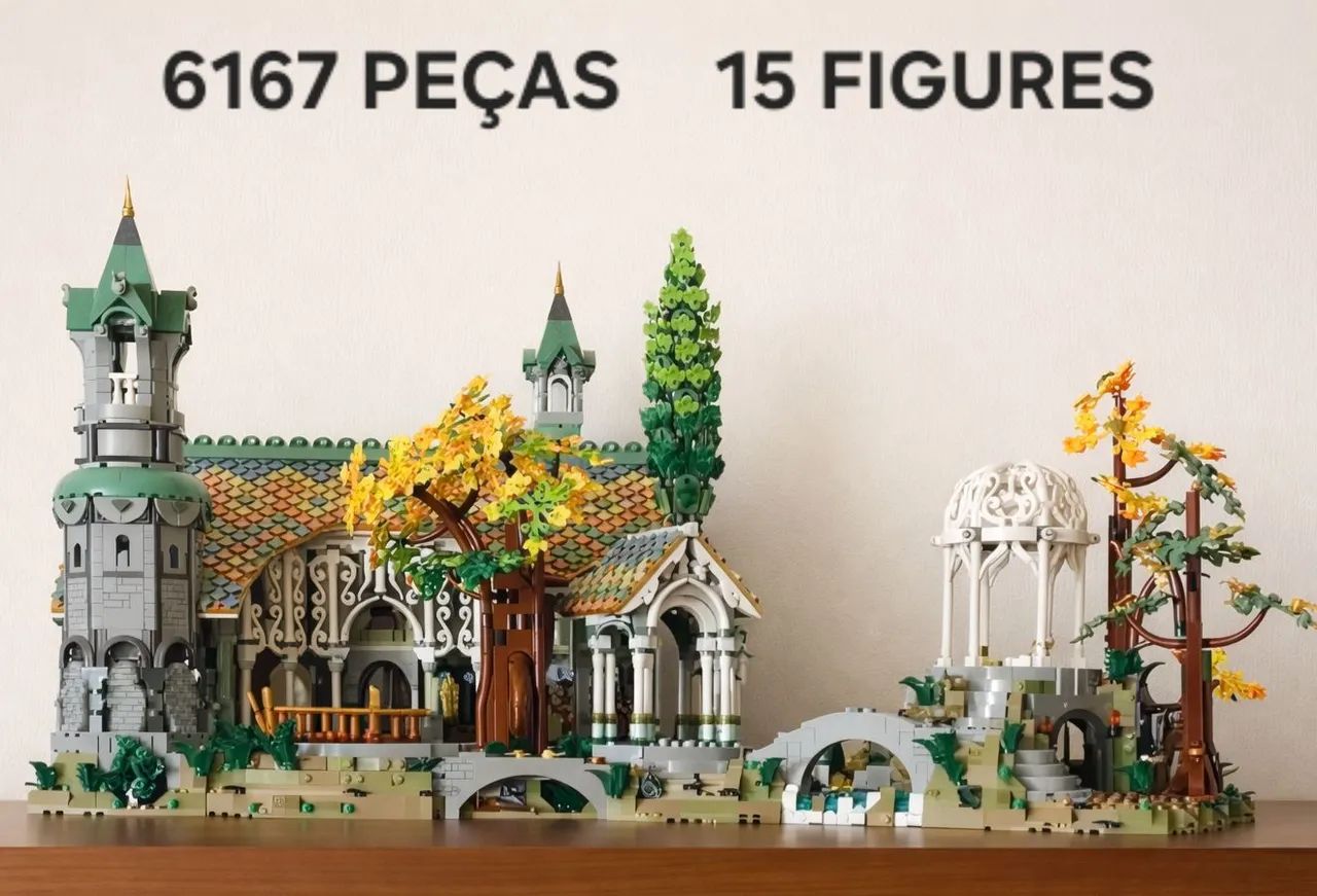BLOCOS DE MONTAR RIVENDELL (10316) VALE DO SENHOR DOS ANÉIS 6167 PÇS+ FIGURES  MARCA MEGA 