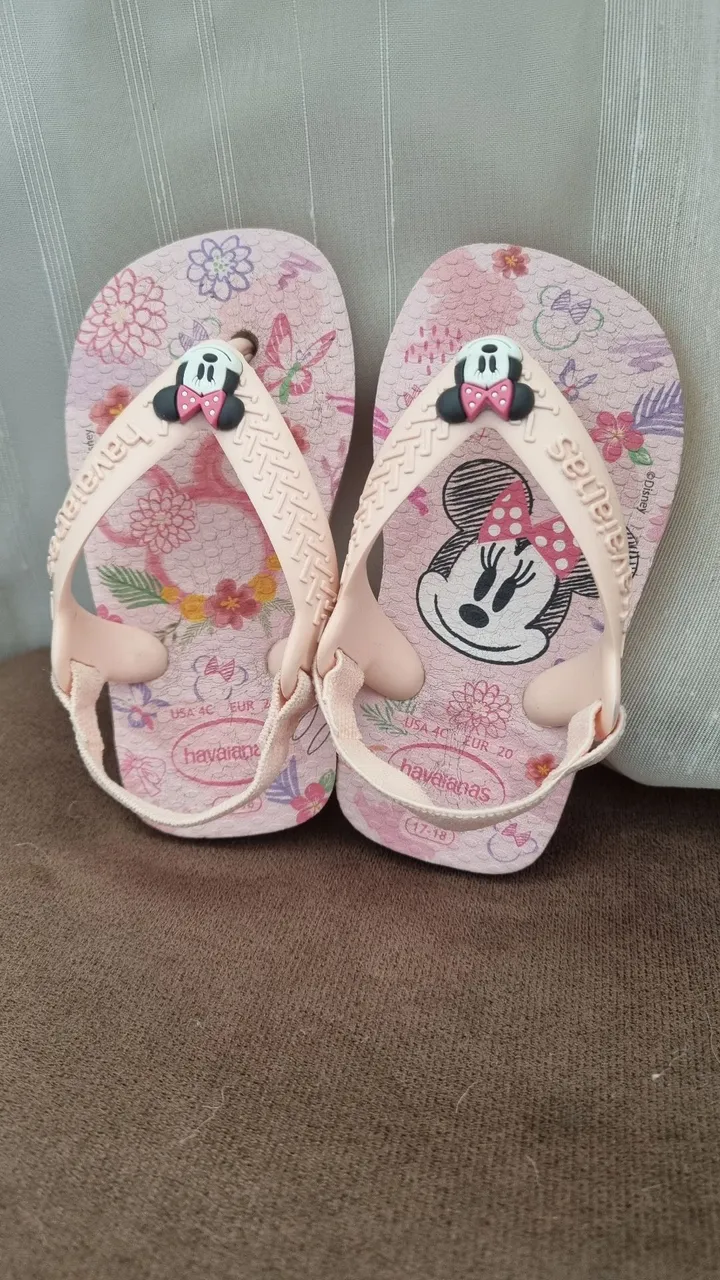 Chinelos Havaianas Minnie Rosa - Tamanho 17/18
