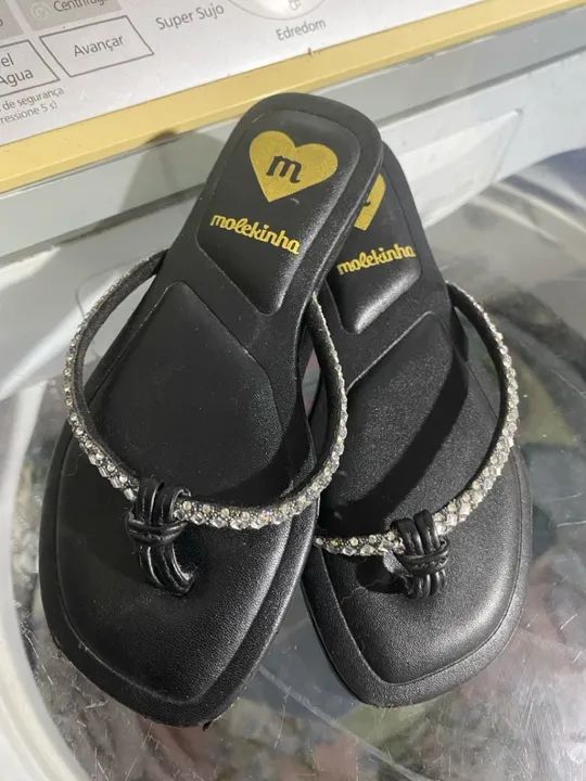 Sandálias Molekinha Preta com Strass e sapatilha da molekinha  - Foto 4