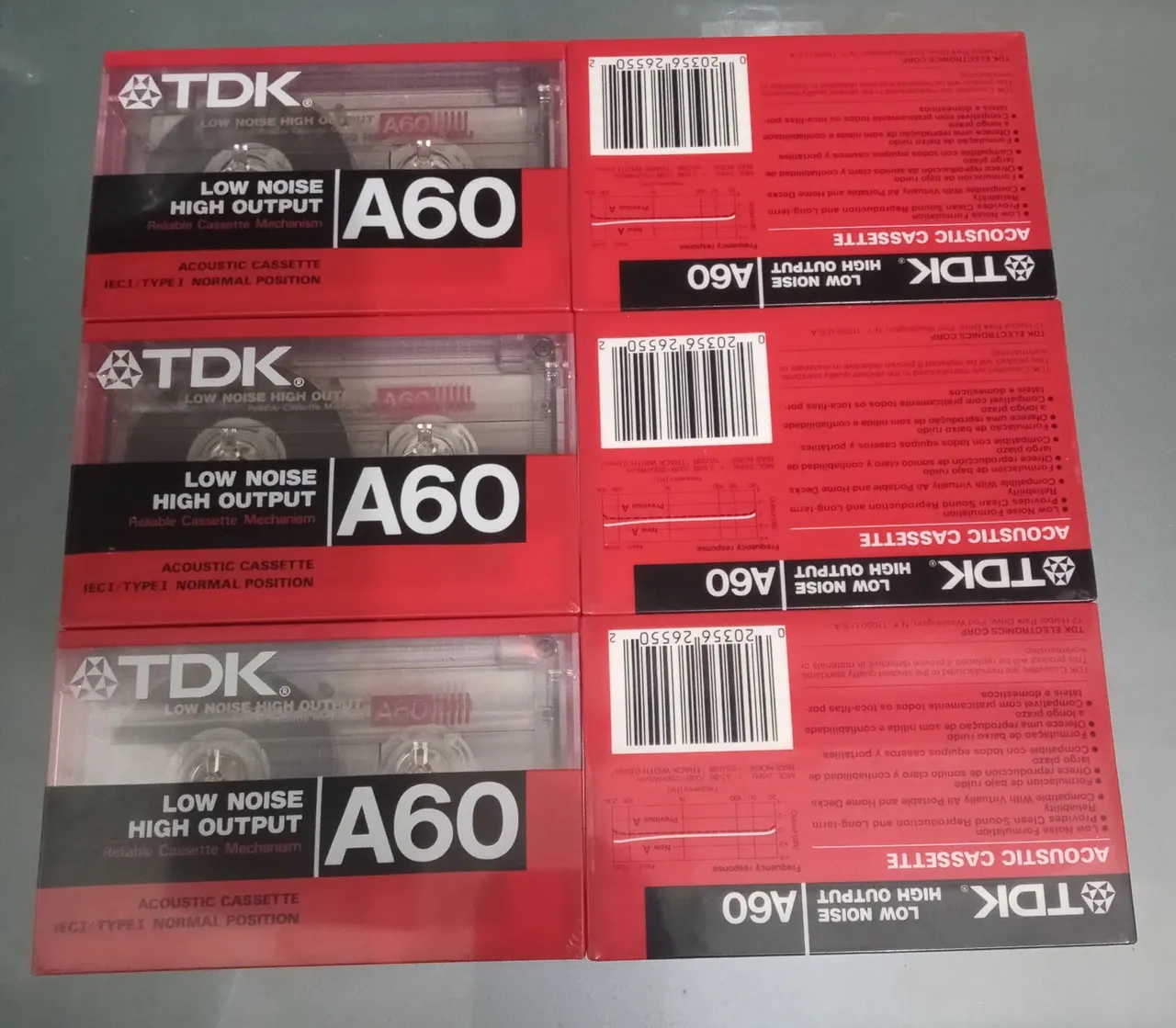 Fitas K7 Cassete TDK A60 - Low Noise High Output Virgem