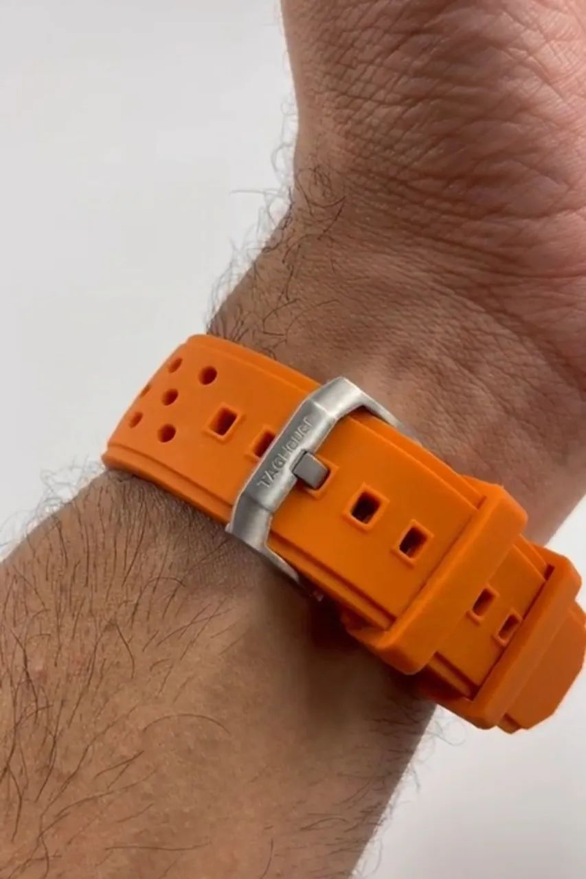 Relógio TAG HEUER FORMULA 1 FUNCIONAL PULSEIRA DE SILICONE LARANJA - Foto 4