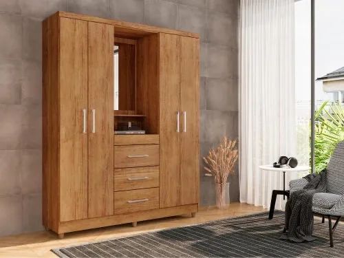 Guarda-Roupa Capelinha  4 portas com espelho l32