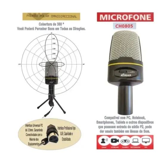 Microfone Condensador de mesa para pc computador profissional - Foto 5