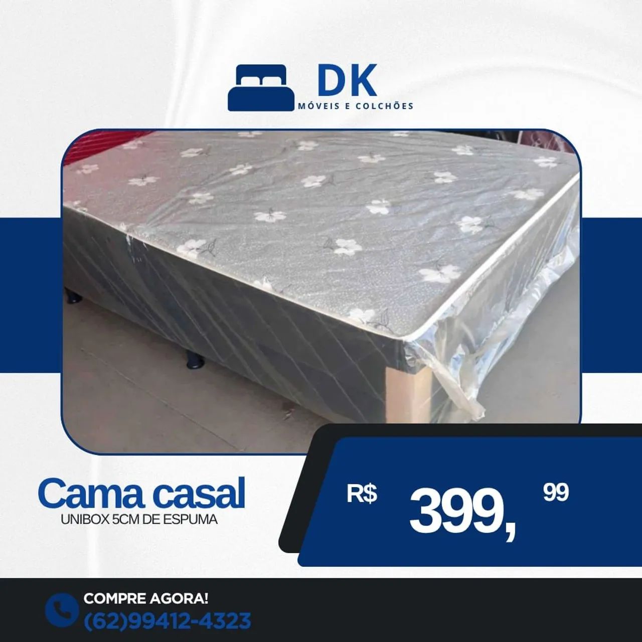 Cama Casal Unibox 5cm de Espuma - R$399,99