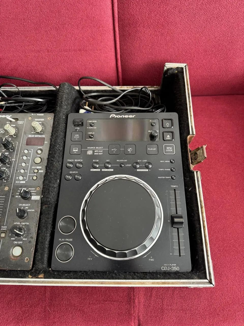 Kit dj pioneer 350 + mixer djm 400 pioneer + case - Equipamentos e