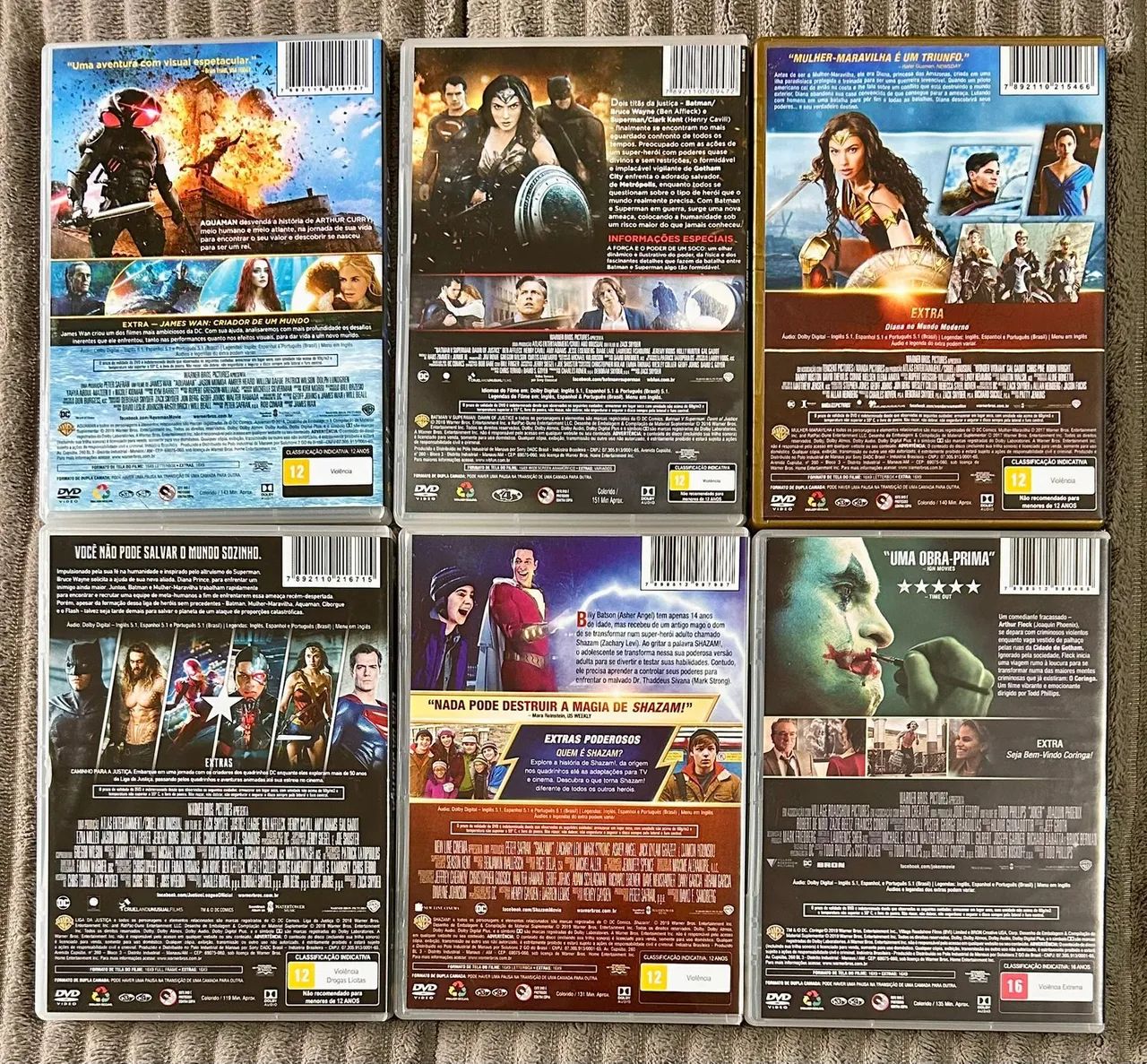 DVDS Lote com 6 Aquaman, Batman X SuperMan, Mulher Maravilha, L. Justiça, Shazam Coringa - Foto 2